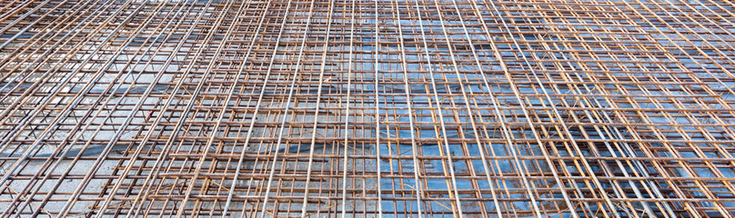 Struktur einer Stahlbewehrung im Betonbau