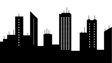 Obraz premium City scape silhouette icon. Element of cityscapes illustration. Signs and symbols icon can be used for web, logo, mobile app, UI, UX