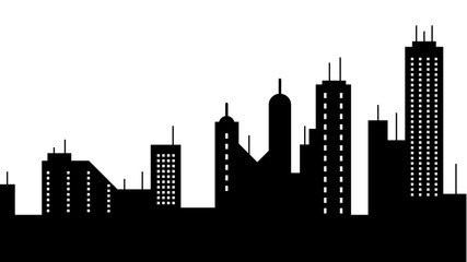 Fototapeta premium Ikona sylwetka scape miasta. Element ilustracji krajobrazów miejskich. Ikona Znaki i symbole mogą być używane w sieci Web, logo, aplikacji mobilnej, UI, UX