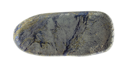 polished arsenopyrite stone on white