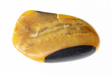 polished simbircite gem stone on white