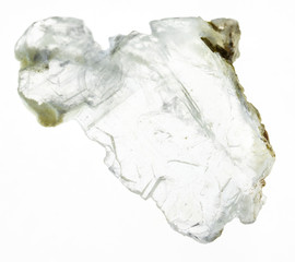 rough brucite (magnesium ore) crystal on white