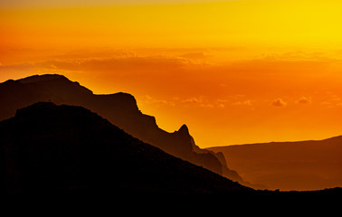 sunrise from mountain peak