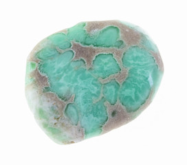polished variscite gem stone on white
