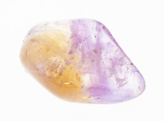 polished ametrine gem stone on white
