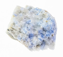 raw blue vishnevite stone on white
