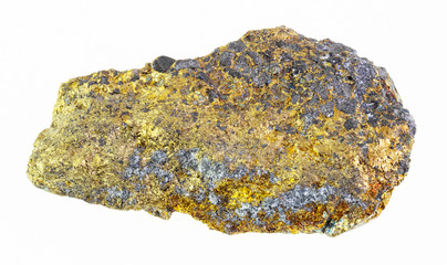 rough iron pyrite stone on white
