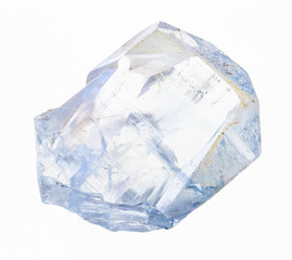 raw crystal of celestine (celestite) on white