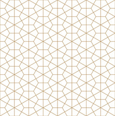 Seamless traditional Japanese ornament Kumiko.Golden color lines.