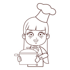 cute chef girl cartoon