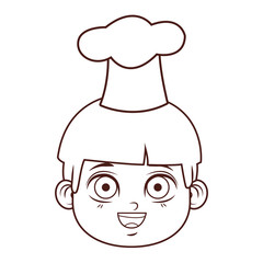 cute chef boy face cartoon