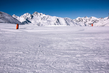 Beautiful landscape of the mountains of Austria in the villages of Fiss and Ladiss    