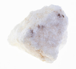 piece of rough anhydrite stone on white