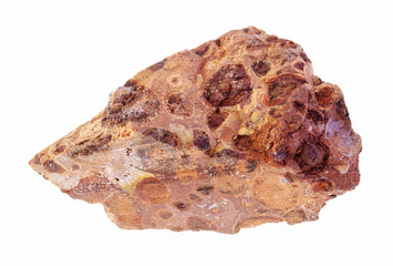 rough bauxite stone on white