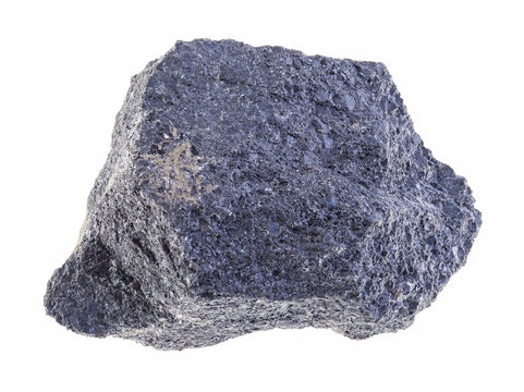 rough chromite ore on white