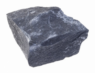 rough black argillite stone (mudstone) on white