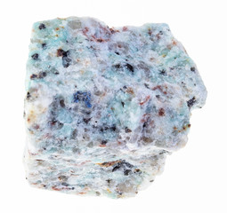 raw amazonite granite stone on white