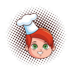 cute chef boy face cartoon