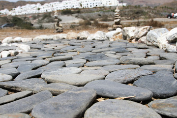 Piedras del mar en el suelo