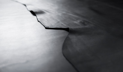 Natural black leather. Raw materials for manufacture of bags, shoes, clothing and accessories.