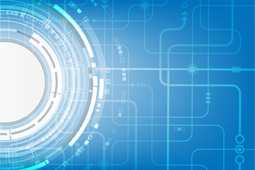 Fototapeta premium Vector circuit board and communication concept for technology background