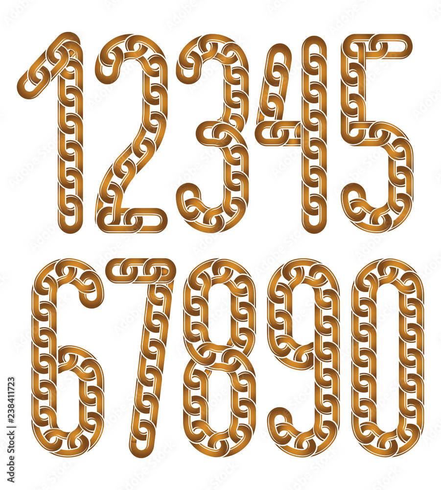 Poster set of vector numerals from 0 to 9. elegant business numbers for use as poster design elements. crea