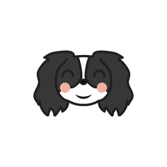 pekingese, emoji, blush multicolored icon. Signs and symbols icon can be used for web, logo, mobile app, UI, UX