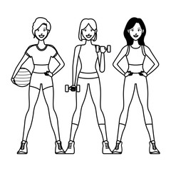 fit women doing exercise