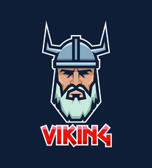 Viking logo design. Sport team mascot logotype illustration