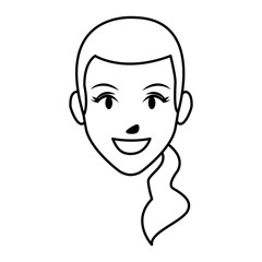 cute woman face cartoon