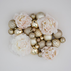 Peach and Gold Christmas Decoration