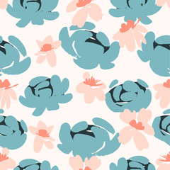 Floral abstract seamless pattern. Vector design for different surfases.