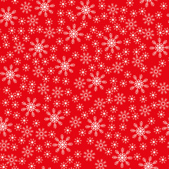 Seamless christmas snowflake red background