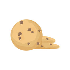 Chocolate cookie illustration. Biscuit, choco, bread. Food concept. Vector illustration can be used for topics like food, confectionary, sweet shop 