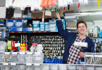 Man  selling rollers for repair