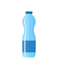 Middle size water bottle illustration. Pure, clear, drinking. Food and drinks concept. Vector illustration can be used for topics like food, supermarket, drinking, lifestyle 