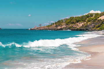 Balinese seascape on the east of Bali island, Indonesia.