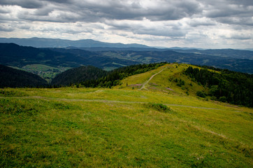 Naklejka premium landscape with blue sky and clouds