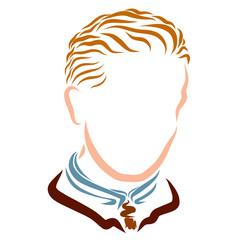 Young man in classic business clothes with a classic hairstyle