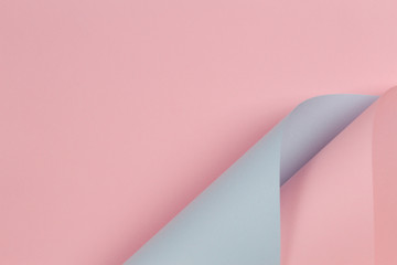 Abstract geometric shape pastel pink and blue color paper background