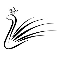 Bird in the crown, proud princess, swan