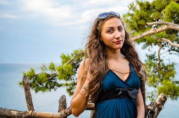 portrait of young woman in park