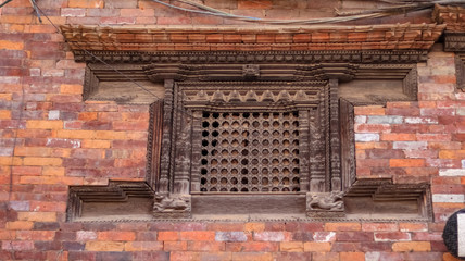 Ankhi jhyal. Traditional wooden Nepalese window