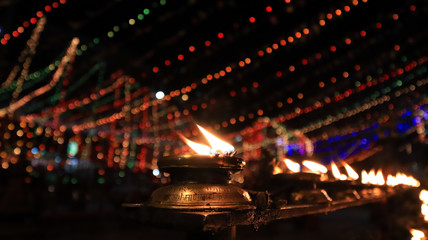 Traditional Butter Lamps at a temple