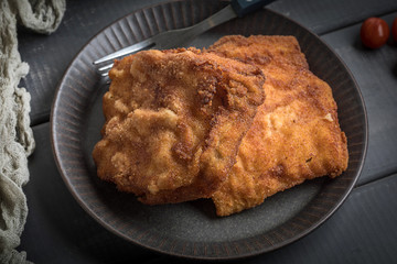 Two fried cod fillet pieces.