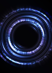 blue abstract circle background, digital overlap layer line, simple technology design template, vector illustration