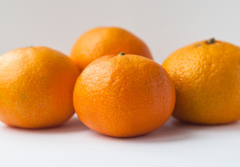 mandarins on white background