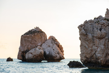 Afternoon view of the seascape around Petra tou Romiou, also known as Aphrodite's birthplace, in Paphos, Cyprus. © Iordanis Pallikaras