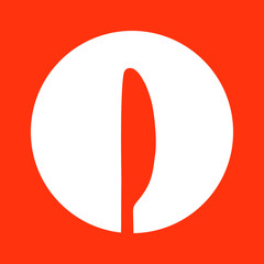 Illustration and icon of knife cutlery food