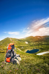 Long trip to the top of the mountain in the summer.